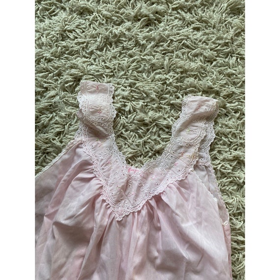 Vintage Lady Lynne Slip Dress Pink Embroidered Ni… - image 3