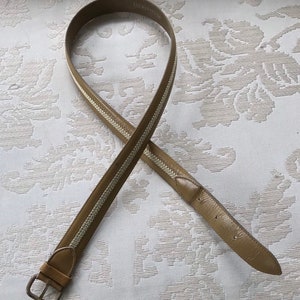Vintage Daniel Hechter Paris Beige Leather Woven Womens Belt Size Small 76/30
