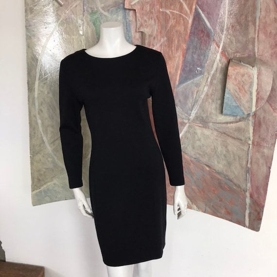 Buy Vintage Adrienne Vittadini Black Wool Blend Cutout Back