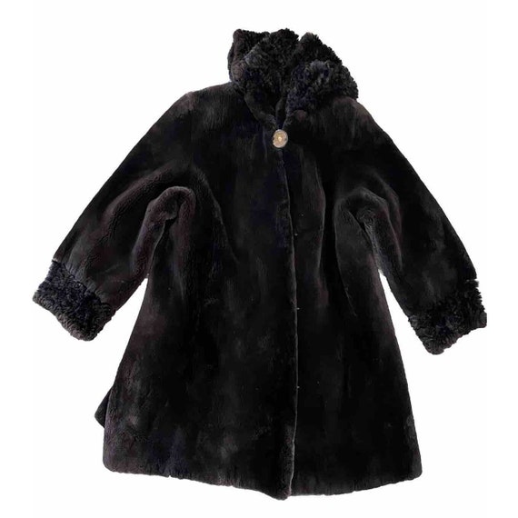 Vintage Razook’s Coat Tissavel Faux Fur Brown Hoo… - image 1
