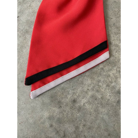 Vintage Collar Scarf Red Black White 1970s - image 6