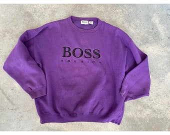 Purple hugo boss hoodie sale