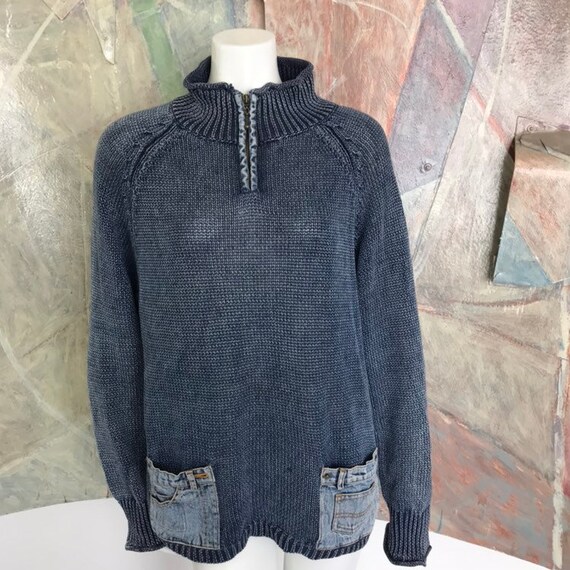 pbj blues denim sweater jacket