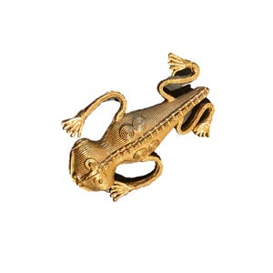 Collier lézard sculptés à la main en laiton décoratif / Pendentif broche image 1