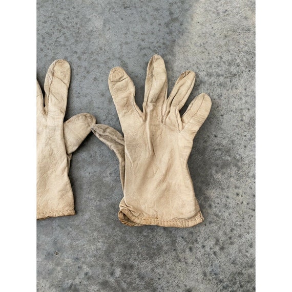 Vintage Kislav Gloves Womens Cream Beige Leather … - image 4