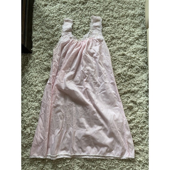 Vintage Lady Lynne Slip Dress Pink Embroidered Ni… - image 9