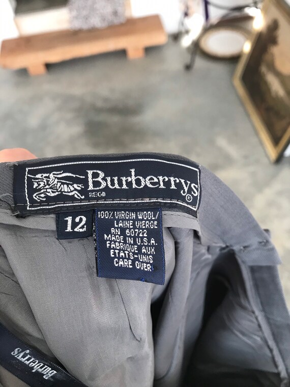 Vintage Burberry’s Burberry Grey Virgin Wool Penc… - image 6