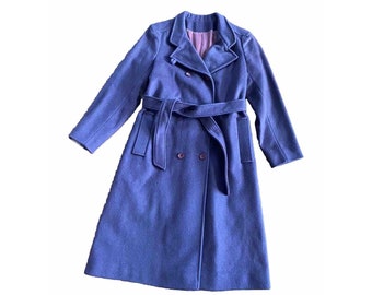 Vintage mujer abrigo Lorendale por Bromleigh lana (Z) púrpura violeta XS / pequeño