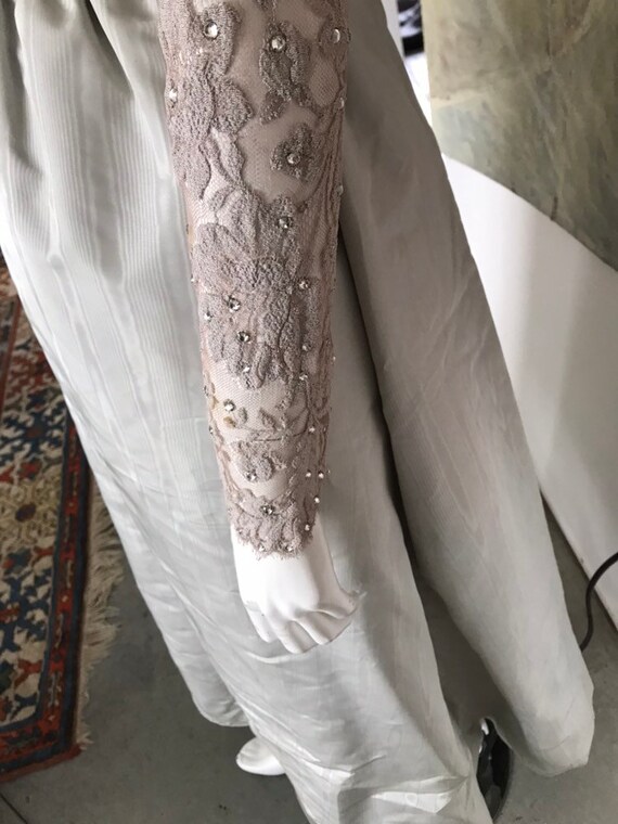 Silver Grey Vintage Swarovski Crystal Long Gown D… - image 7
