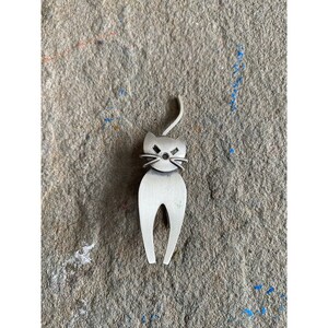 Vintage Danecraft Pin Brooch Cat Sterling Silver Figural Signed