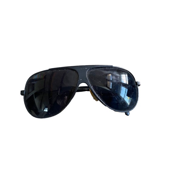 Vintage Sunglasses Black Unisex Aviator Mens Women