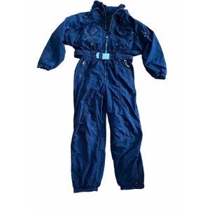 Bogner Ski Suit Snow Dark Navy Blue Belted Size EU 42 Snowsuit Mens