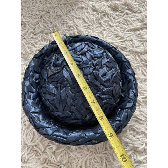 Vintage Pillbox Hat Saks Fifth Avenue Dark Navy B… - image 8
