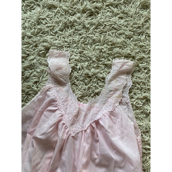 Vintage Lady Lynne Slip Dress Pink Embroidered Ni… - image 5
