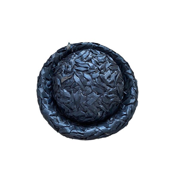 Vintage Pillbox Hat Saks Fifth Avenue Dark Navy B… - image 1