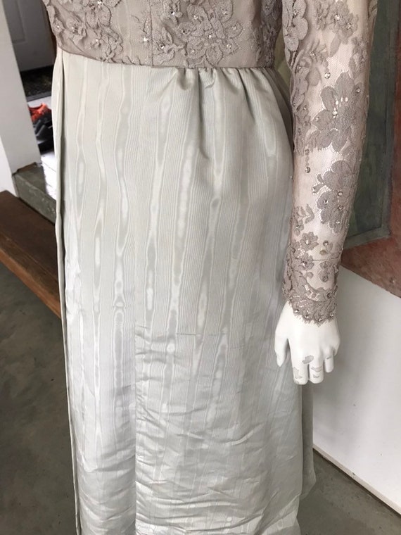 Silver Grey Vintage Swarovski Crystal Long Gown D… - image 9