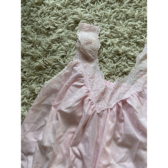 Vintage Lady Lynne Slip Dress Pink Embroidered Ni… - image 2