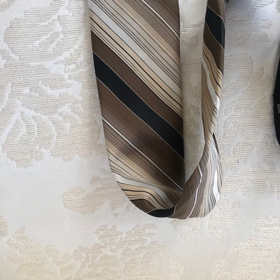Vintage Lanvin Striped Mens Beige Black Tie Neckt… - image 6