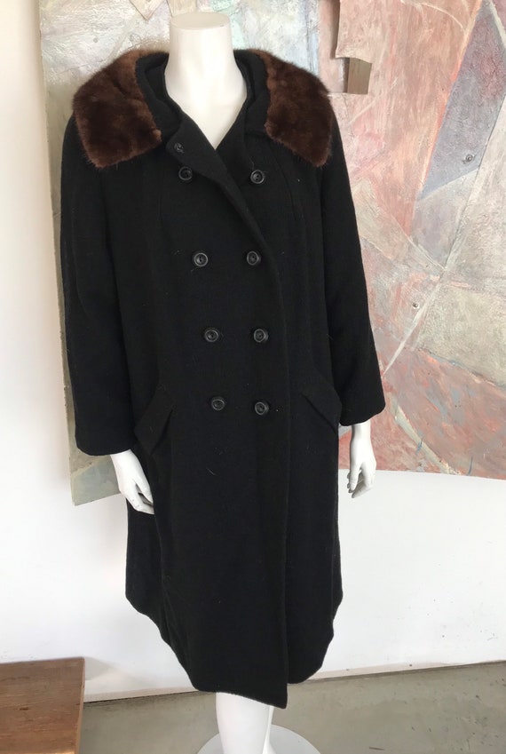 Winter White Heavyweight Wool Over Coat Vintage 1960s Womens Med-Large Union Label USA