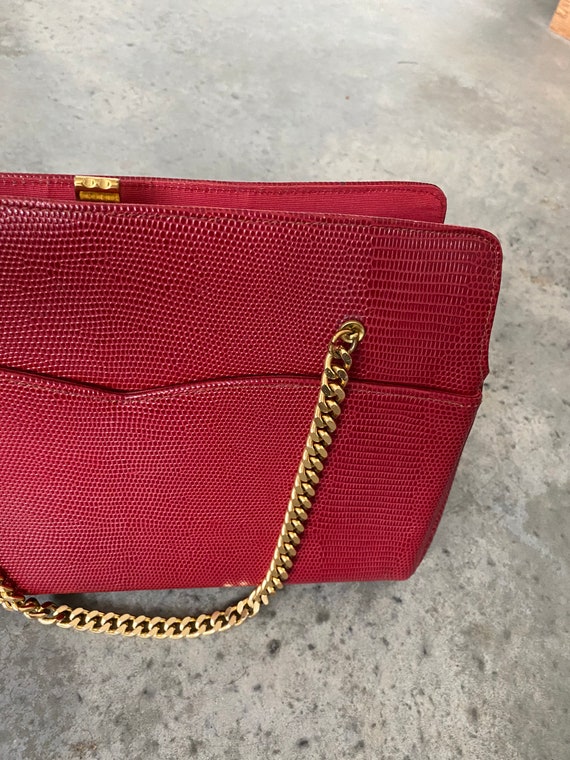 Vintage 1960s Don Lester New York Red Leather Liz… - image 10