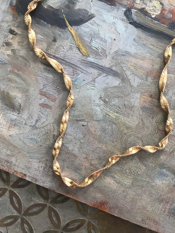 Vintage Gold Plated Coil Collar 1980s 80s Necklace - image 2