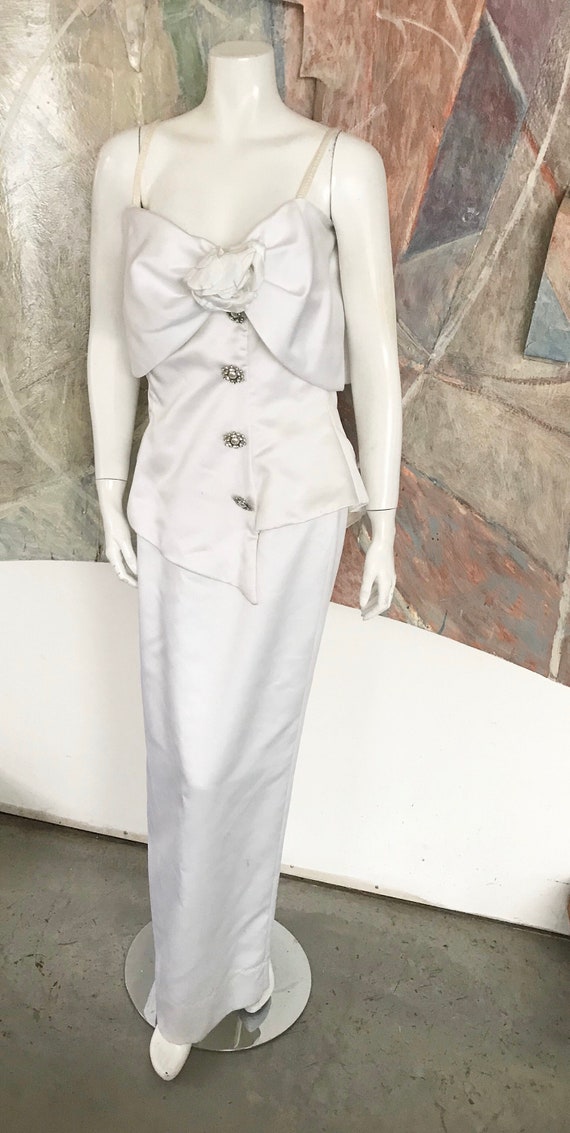Vintage After Five by Julie Duroche White Satin Bo
