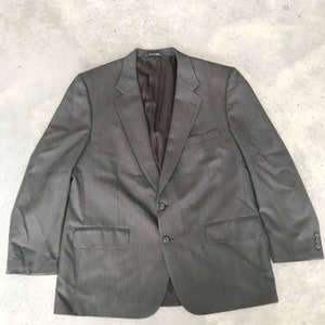 Vintage Burberry Burberry’s Grey Pinstripe Mens Blazer Jacket Sport Coat 44L / 44 L