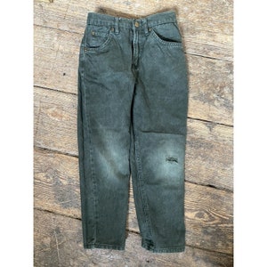 Vintage Cool Blues Jeans Green Boys Kids Taglia 7