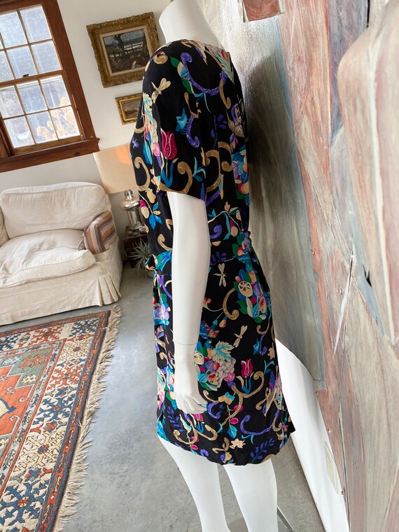 Vintage Diane Von Furstenberg Floral Bird Fruits Sheath Short Sleeve Dress Size 12 Etsy UK