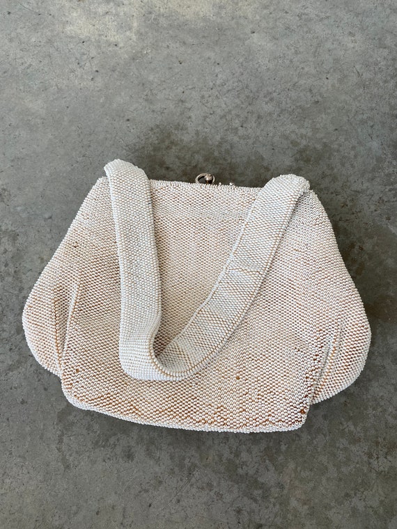 Vintage Bags by Josef White Crystal Handbeaded Pu… - image 5
