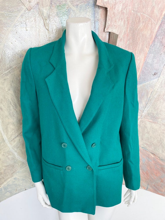 Vintage Allen Bernard for Bonwit Teller Teal Wool 