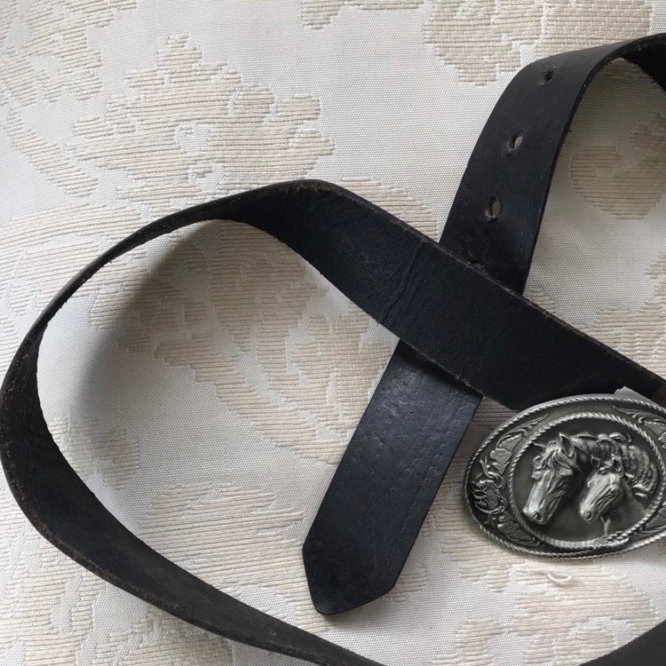 Siskiyou Equestrian Horse Western Belt 36 / 90 Siskiyou Western Pewter Horse Womens Leather Belt 36 / 90  main image 4