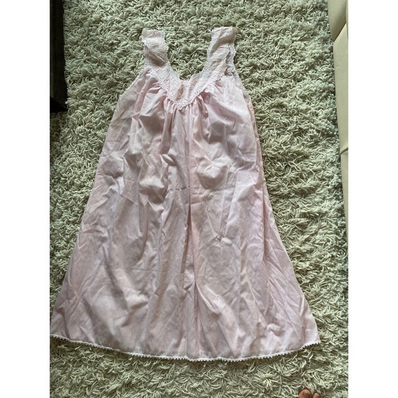 Vintage Lady Lynne Slip Dress Pink Embroidered Ni… - image 1