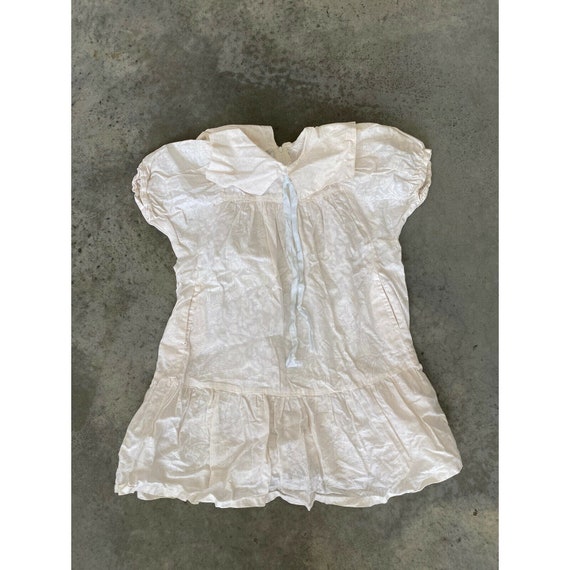 Vintage Girls Dress Childrens Ruffle Cotton White… - image 1