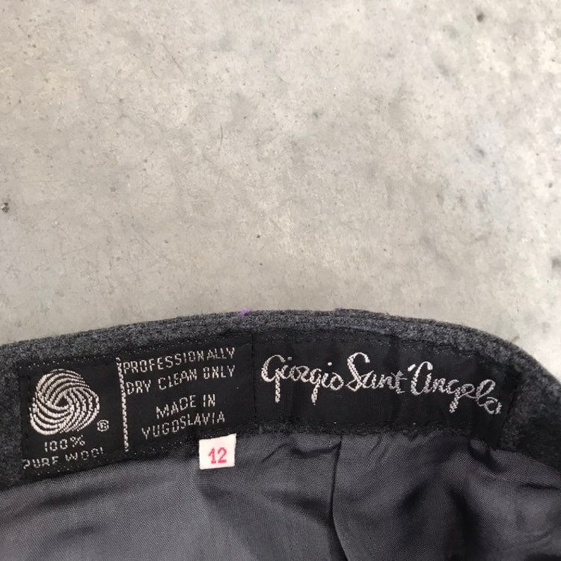 Vintage Giorgio Sant/'Angelo Grey Wool Womens Trouser Dress Pants Size 12
