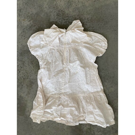 Vintage Girls Dress Childrens Ruffle Cotton White… - image 2