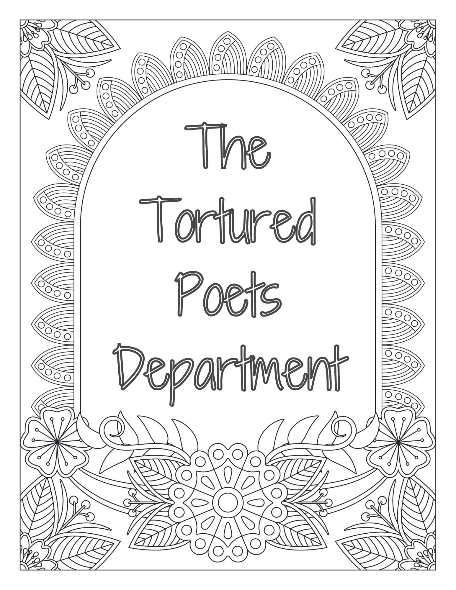 Taylor Swift the Tortured Poets Department Coloring Pages - Etsy