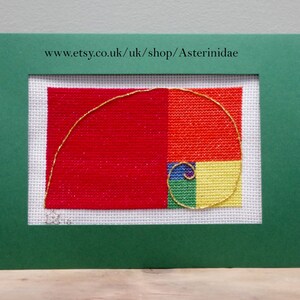 Fibonacci Rainbow cross stitch pattern