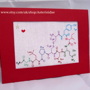 Oxytocin chemical structure cross-stitch PDF chart