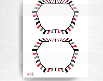 Red Black BMX Birthday Party Bike Plates You Print Bike Coloring Page INSTANT DOWNLOAD