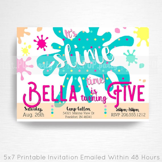 slime-birthday-party-printable-invitation-you-print-bright-etsy