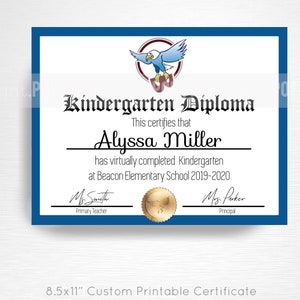 Kindergarten oder Vorschule Graduierung Party druckbare digitale Diplom Zertifikat virtuelle Graduierung Custom - wir bearbeiten SIE drucken