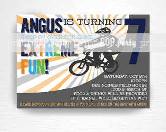 BMX Birthday Party Printable Invitation - YOU Print