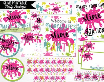 Slime Birthday Party Package Printable Digital Decor You Print 