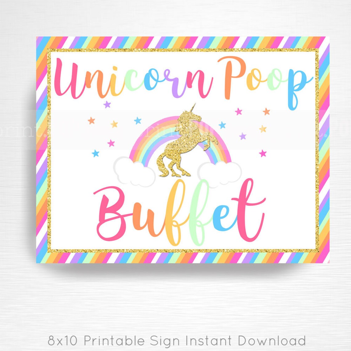 Unicorn Baby Shower Party Printable Unicorn Poop Buffet YOU - Etsy