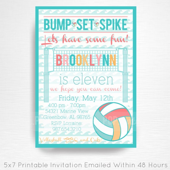 Volleyball Invitations Printable 5