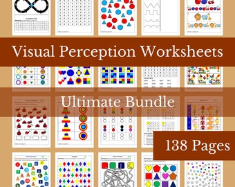 Visual Perception Worksheets for Kids | Includes activities to improve Visual Scanning, Tracking, Closure, Discrimination | Kids ages 6 -9