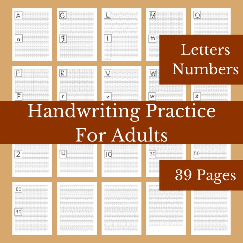 Handwriting Practice for Adults - Printable Worksheets - Alphabets and ...
