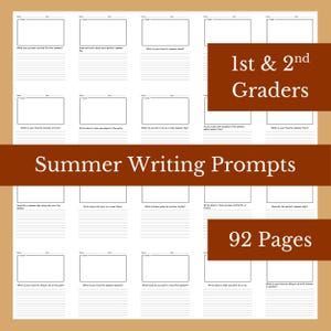 Ideas de escritura para niños en verano: diario con 90 divertidas ideas - Páginas para dibujar y escribir - Para alumnos de 1.º y 2.º grado - Mejora tus habilidades de escritura