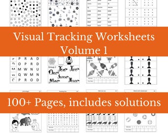 Visuelles Tracking Arbeitsblätter: Kinder & Erwachsene - Wahrnehmungsaktivitäten (Digitaler Download)